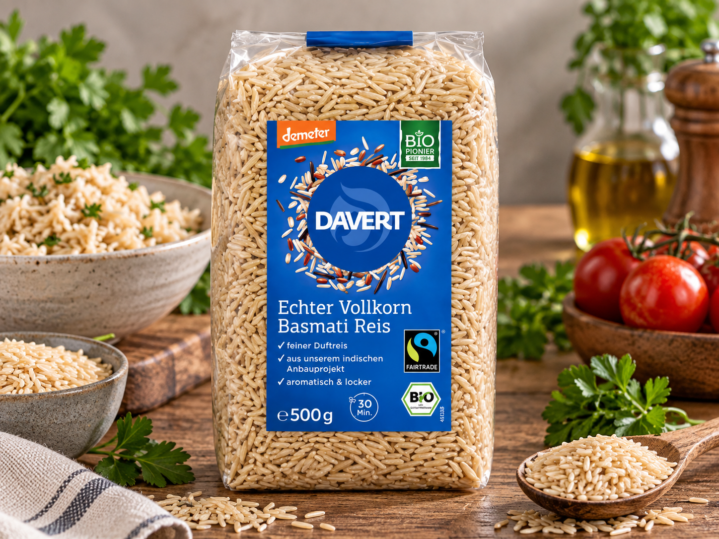 Bezlepková RÝŽE basmati hnědá Demeter BIO 500 g - Davert